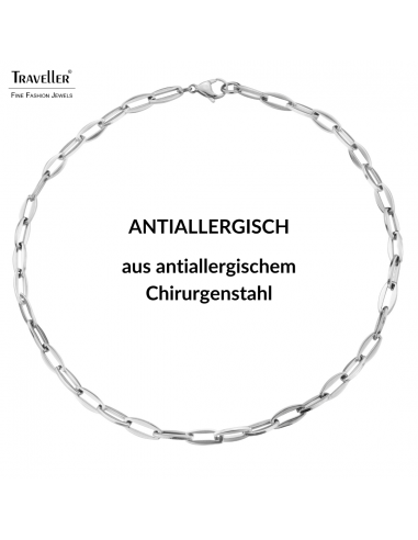 Traveller Collier - Edelstahl - Silberfarben - Glieder - 45 cm - 181223