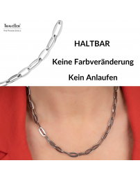 Traveller Collier - Edelstahl - Silberfarben - Glieder - 45 cm - 181223