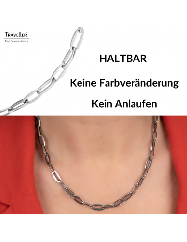 Traveller Collier - Edelstahl - Silberfarben - Glieder - 45 cm - 181223
