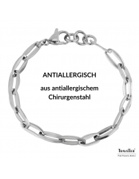 Traveller Armband - Edelstahl - Silberfarben - Glieder - 20 cm - 181224