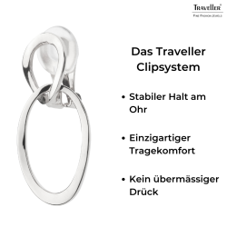 Traveller Ohrclip - Hänger - Platiniert - Oval - Silberfarbe - 33 x 14 mm - 157231