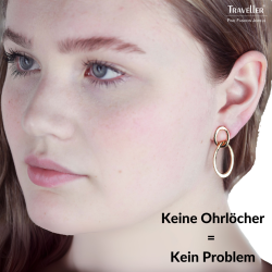 Traveller Ohrclip - Hänger - 22kt vergoldet - Oval - Goldfarbe - 33 x 14 mm - 157230