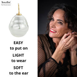 Traveller Drop Earrings - Baroque Pearls - 20x17 mm - White - 22ct Gold plated - Gold-coloured - 31x17 mm - 119003