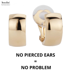 Traveller Clip-on Earrings - 22ct Gold plated - Half Hoops - Gold-coloured - 16x8 mm - 138020