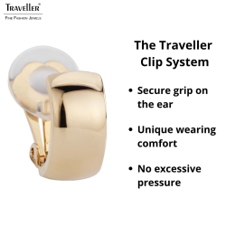 Traveller Clip-on Earrings - 22ct Gold plated - Half Hoops - Gold-coloured - 16x8 mm - 138020