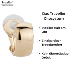 Traveller Ohrclip - 22kt vergoldet - Halbcreole - Goldfarbe - 16x8 mm - 138020