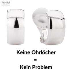 Traveller Ohrclips - Platiniert -  Halbcreolen - Silberfarbe - 16x8 mm - 138021