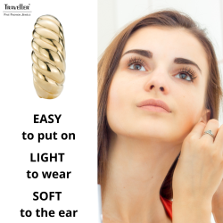 Traveller Clip-on Earrings - 22ct Gold plated - Twist-effect - Gold-coloured - 20x7 mm - 157516