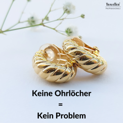 Traveller Ohrclips - 22kt vergoldet - Twist Effekt - Goldfarbe - 20x7 mm - 157516