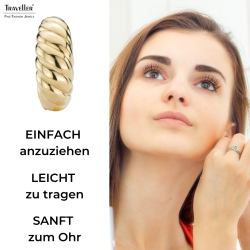 Traveller Ohrclips - 22kt vergoldet - Twist Effekt - Goldfarbe - 20x7 mm - 157516