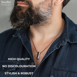 Traveller SOS capsule with Chain - Made in Germany - Stainless steel - 55cm - 171015