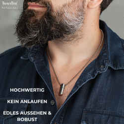 Traveller SOS-Kapsel mit Kette - Made in Germany - Edelstahl - 55cm - 171015