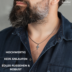 Traveller Kreuz Kette - Herren - Kette Man - Made in Germany - Edelstahl - 50cm lang