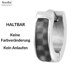 Traveller Creolen - Herren - Edelstahl - Carbon - Schwarz - Ø 4mm - 181181