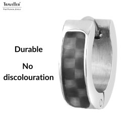 Traveller Hoop Earrings - Men - Stainless steel - Carbon - Black - Ø 4mm - 181181