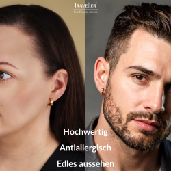 Traveller Creolen - Unisex - Vergoldet - Matt - Edelstahl - 14 x 4 mm - 166359