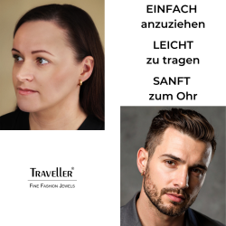 Traveller Creolen - Unisex - Vergoldet - Matt - Edelstahl - 14 x 4 mm - 166359