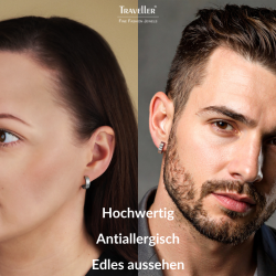 Traveller Creolen - Unisex - Silberfarben - Matt - Edelstahl - 14 x 4 mm - 166360