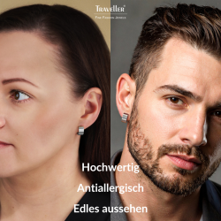 Traveller Creolen - Unisex - Silberfarben - Matt - Edelstahl - 14 x 7 mm - 166363