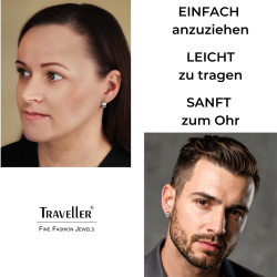 Traveller Creolen - Unisex - Silberfarben - Matt - Edelstahl - 14 x 7 mm - 166363