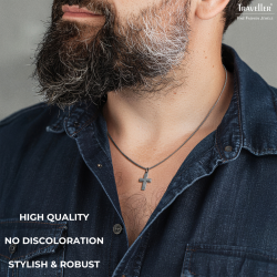 Traveller Cross Chain - Men - Necklace Men - Made in Germany - Stainless Steel - 50cm long