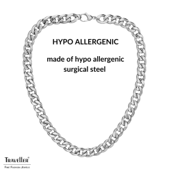 Traveller Necklace - Men - Stainless Steel - Silver Colured - Link Chain - 50 x 1,10 cm