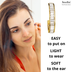 Traveller Clip-on Earrings - Hoops - 22ct Gold Plated - Crystals - Ø 30mm - 157652