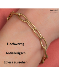 Traveller Armband - Edelstahl - Vergoldet - Matt - Glieder - 21 cm - 181230