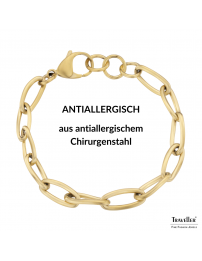 Traveller Armband - Edelstahl - Vergoldet - Matt - Glieder - 21 cm - 181230