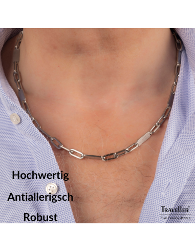 Traveller Collier - Herren - Kette Man -  Matt Edelstahl - 55cm lang