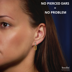 Traveller Clip-on Earrings - Drop Earring - Bicolor - 22ct Gold and Platinum Plated - Links - 23 x 7 mm - 157665