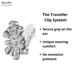 Traveller Clip-on Earrings - Silver Coloured - Crystal - Platinum Plated - Flower-shaped - Ø 15mm - 157602