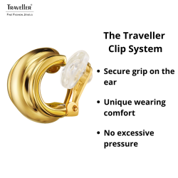 Traveller Clip-on Earrings - 22ct Gold Plated - 15 x 10 mm - 157608 Traveller Clip-on Earrings - 22ct Gold Plated - 15 x 10 mm - 157608