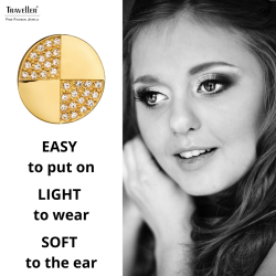 Traveller Clip-on Earrings - Golld Plated - Crystals - Round - 17 mm - 157550
