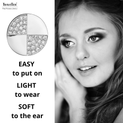 Traveller Clip-on Earrings - Silver Coloured - Crystals - Round - Platinum Plated - 17 mm - 157551