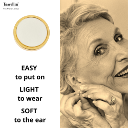 Traveller Earrings - Stainless Steel - Gold Plated - Mother of Pearl - Ø 12mm - 181257