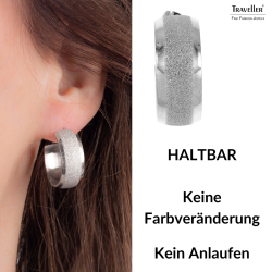Traveller Creolen - Damen - Edelstahl - Silberfarbe - Glitz - Ringe 3/4 - 23 mm - 181261