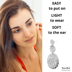 Traveller Drop Earrings - Silver Coloured - Oval - Stainless Steel - 45 x 25 mm - 181241
