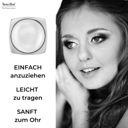 Traveller Ohrclips - Silberfarben - Halbe Perle - 16mm - Weiß - Platiniert - 18x18mm - 114355