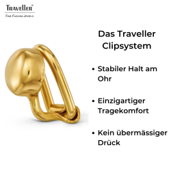 Traveller Ohrclips - Vergoldet - Knopf - 7 mm - 157849