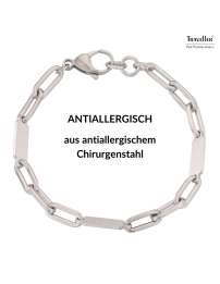 Traveller Armband - Herren - Edelstahl - Silberfarben - Matt - Glieder - Geöffnet und Geschlossen - 22 cm - 181243