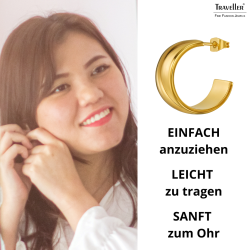 Traveller Creolen - Vergoldet - 3/4 Ring - 22x11mm -181320