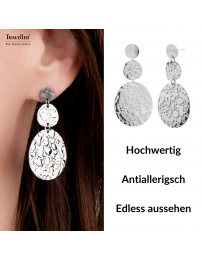 Traveller Ohrhänger - Silberfarben - Oval - Edelstahl - 45 x 25 mm - 181241