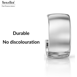 Traveller Hoop Earrings - Silver Coloured - Palladium - 3/4 Hoop - 22x11mm - 181321