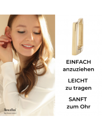 Traveller Creolen - Edelstahl - Vergoldet - Rechtek - 12 mm - 181250