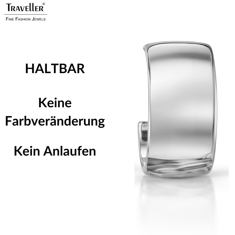 Traveller Creolen - Silberfarben - Palladium - 3/4 Ring - 22x11mm - 181321