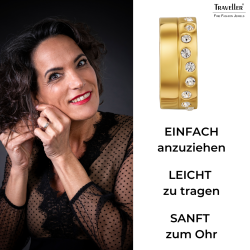 Traveller Ohrclips - Creolen - Vergoldet - Kristalle - 15x6mm - 157820