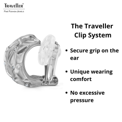 Traveller Clip-on Earrings - Silver Coloured - Crystals - Honeycomb Structure - Platinum Plated - 20x10mm - 157823