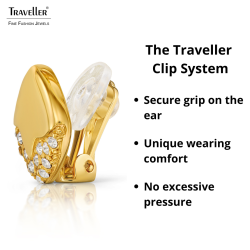 Traveller Clip-on Earrings - Gold Plated - Crystals - 13x13mm - 157824