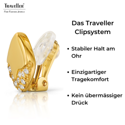 Traveller Ohrclips - Vergoldet - Kristalle - 13x13mm - 157824